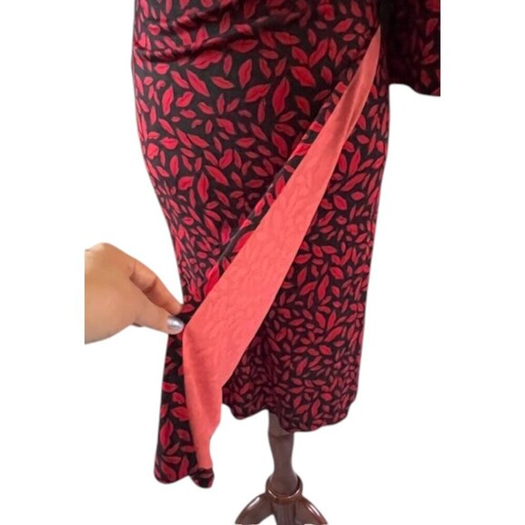 Diane von Furstenberg DVF Iconic Kiss Gildred Black Red Lip Wrap Silk Dress Sz 8 - Picture 8 of 16